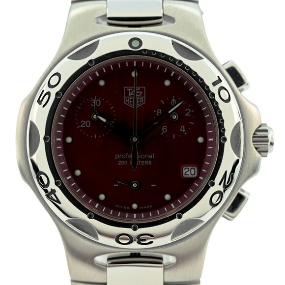 Vintage Ladies 34mm Tag Heuer Kirium Purple Dial Chronograph Watch main image 5